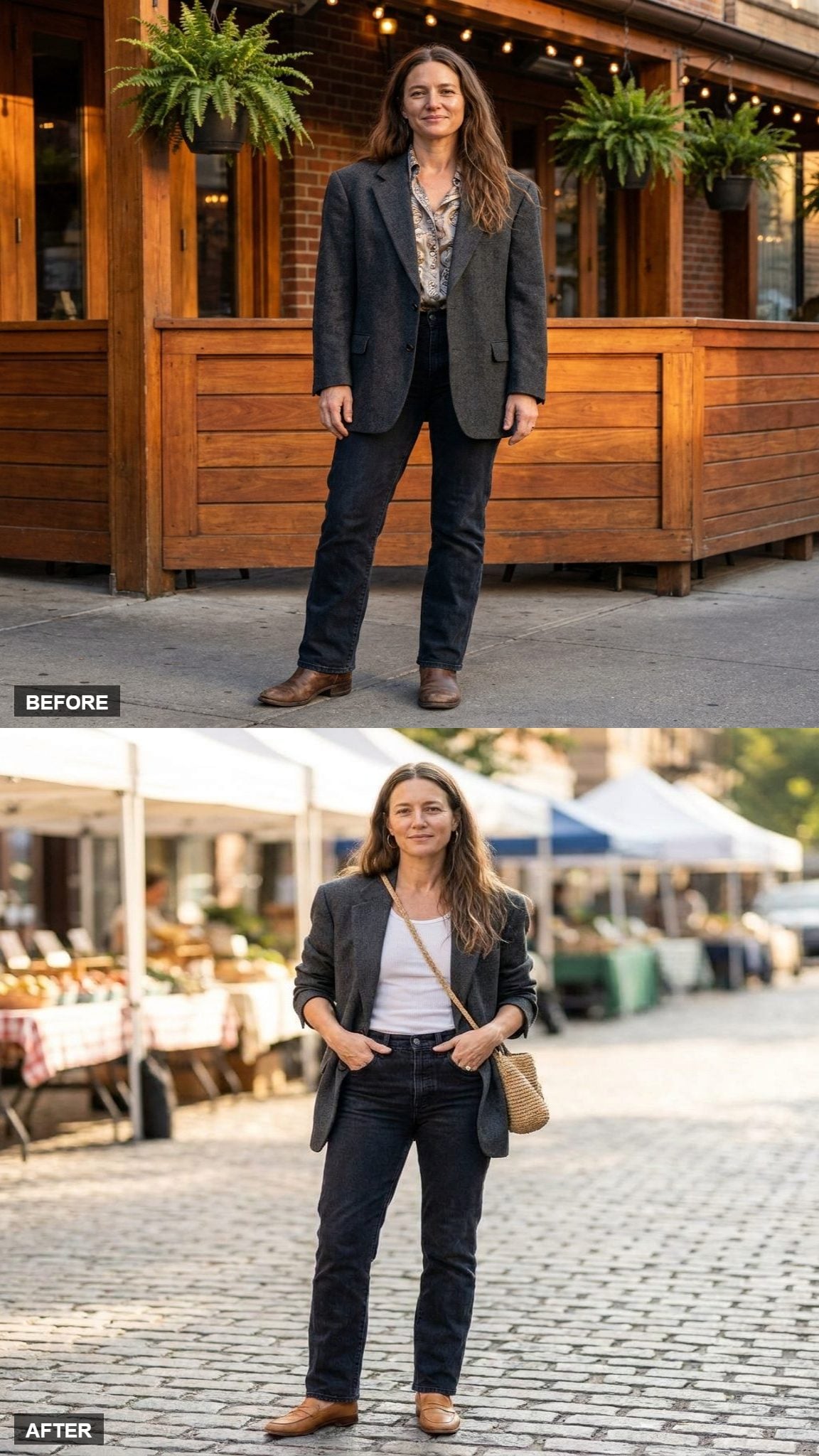 Weekend Market Ease in Denim and Sand