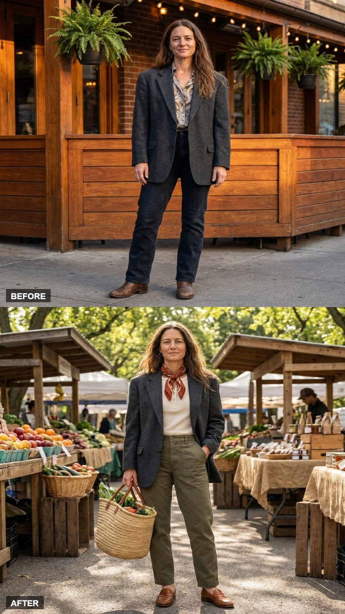 Weekend Market Ease in Olive and Cream