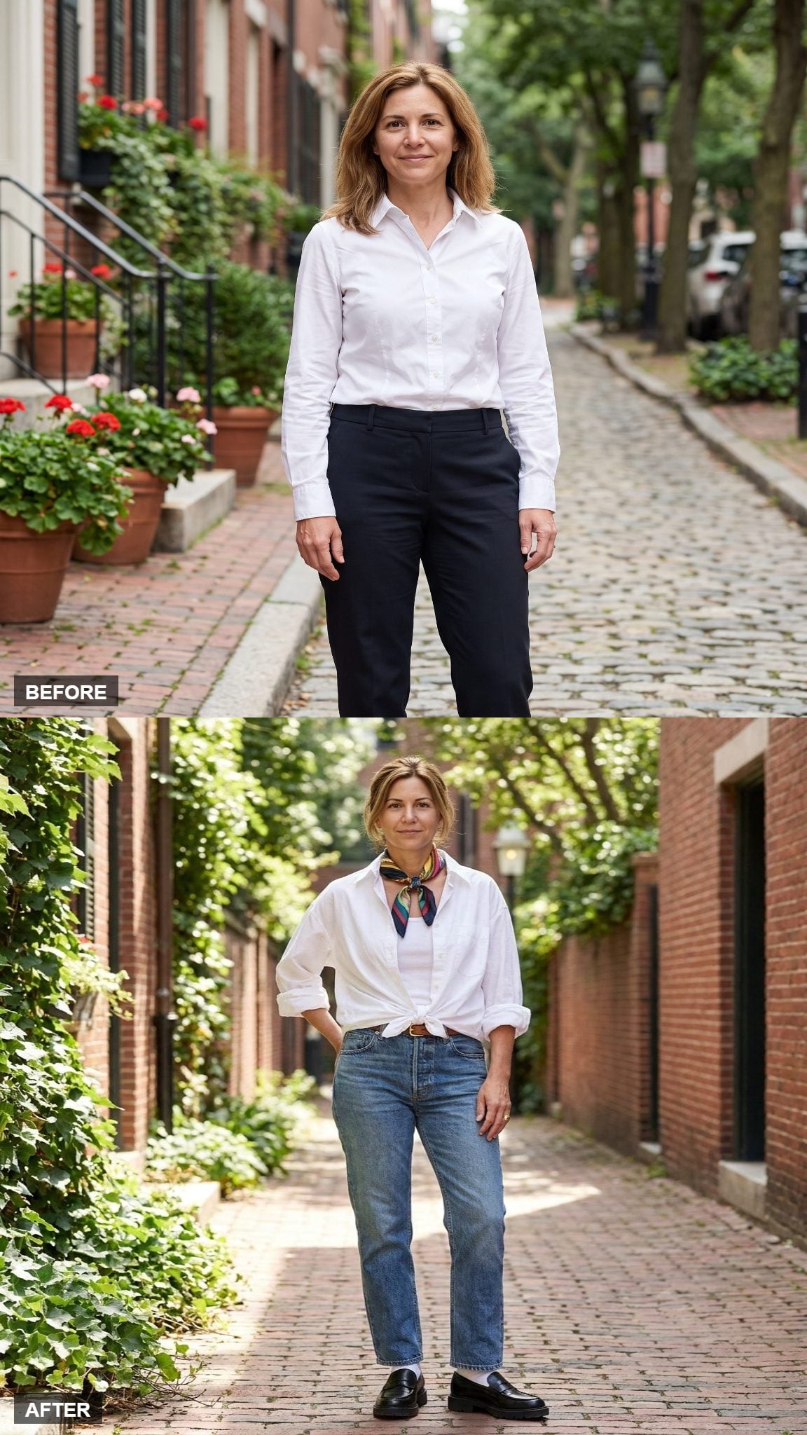 Weekend Rebel in Vintage Denim and Loafers