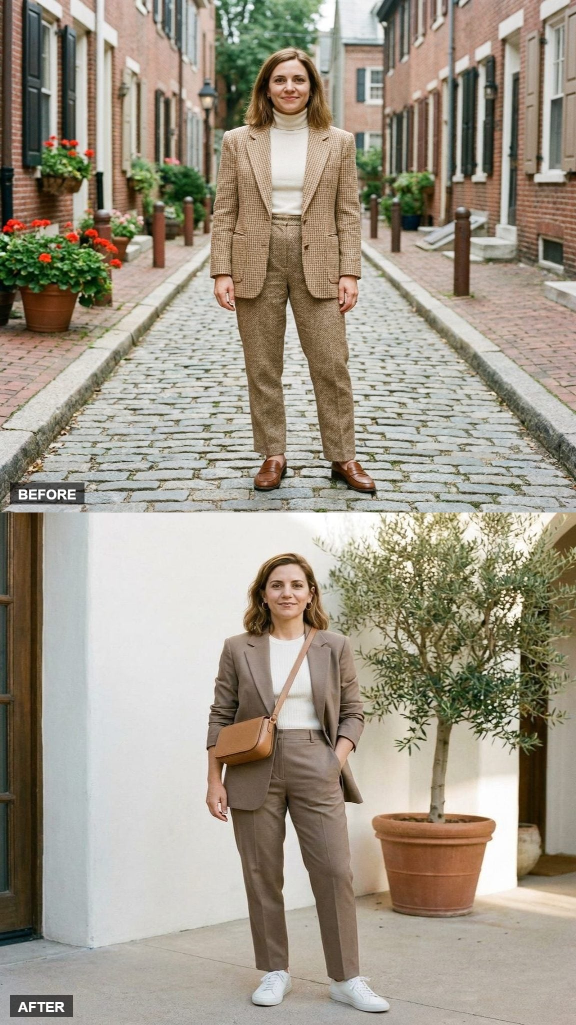 Weekend Softness in Warm Taupe and Ivory Knit