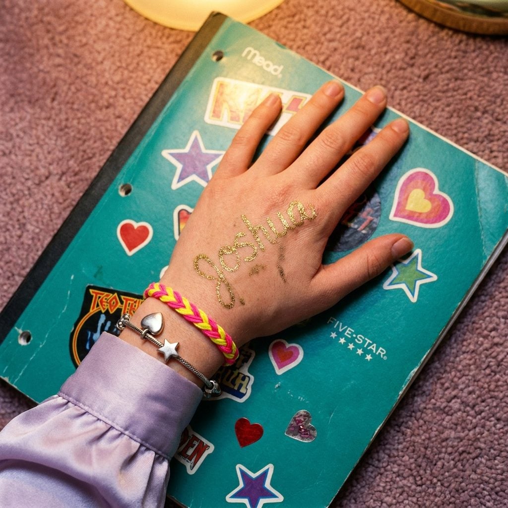 Writing Your Crush's Name on Your Hand in Glitter Pen and Immediately Regretting It