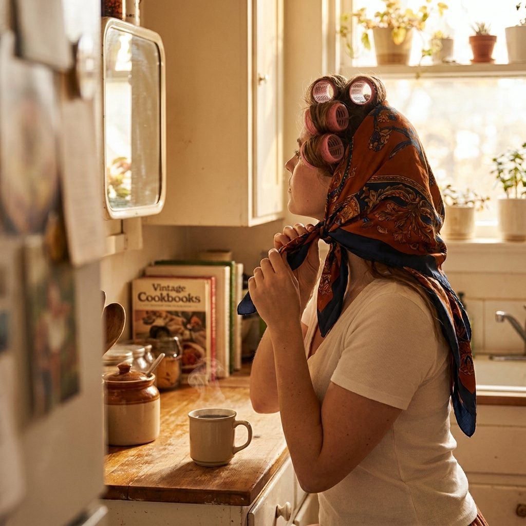 You Know the Exact Sound a Silk Scarf Makes When It's Being Tied Over Rollers