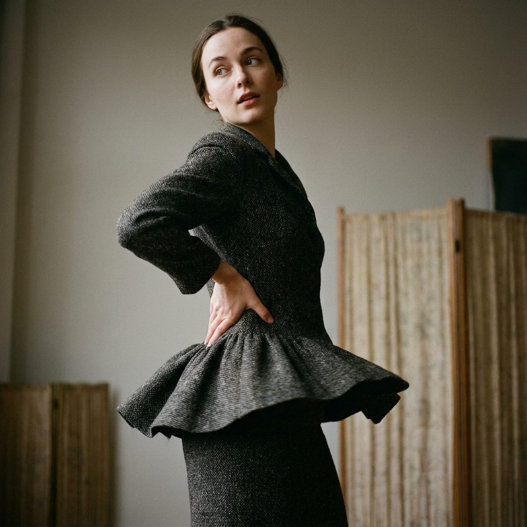 The 1950 Peplum Jacket That Widened the Hips to Shrink the Waist