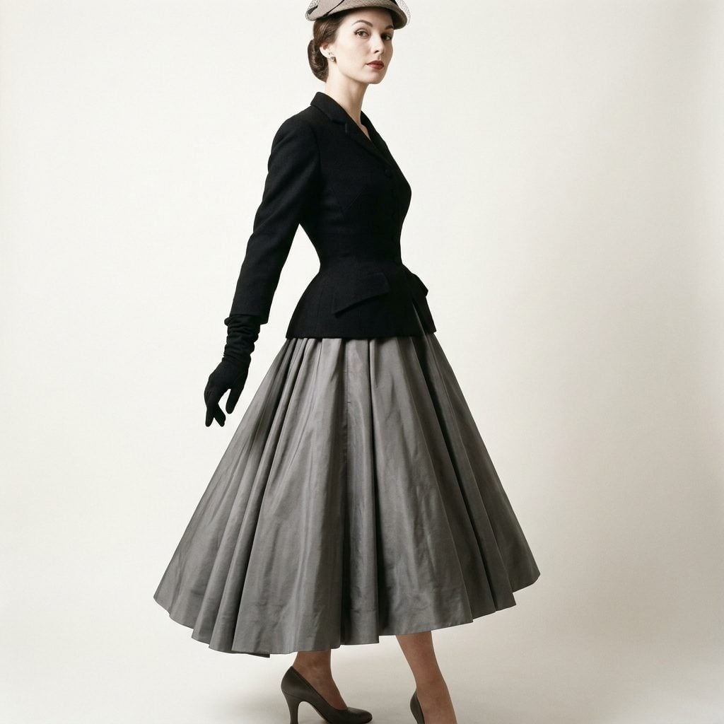The 1951 New Look Jacket Over a Skirt Built for Contrast