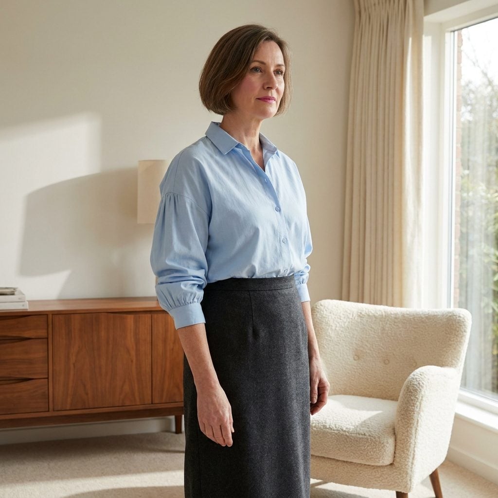 The 1952 Dropped-Shoulder Blouse That Widened the Top to Whittle the Middle