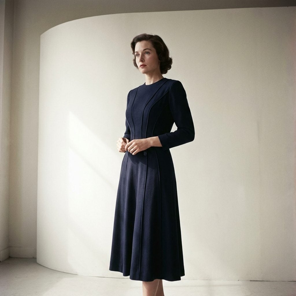 The 1952 Princess-Seamed Dress That Skipped the Belt Entirely