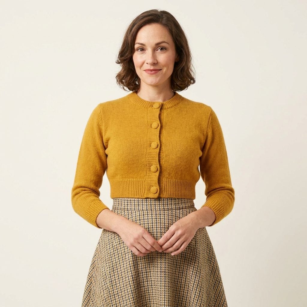 The 1954 Cropped Cardigan That Stopped Exactly at the Waist