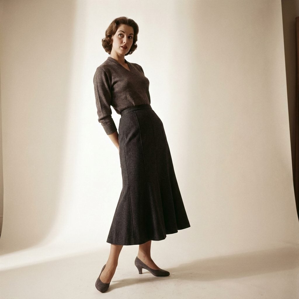 The 1957 Gored Skirt That Slimmed the Stomach and Flared Late