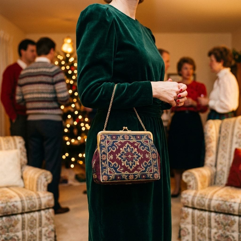 1986: The Tapestry Evening Bag With the Rigid Frame