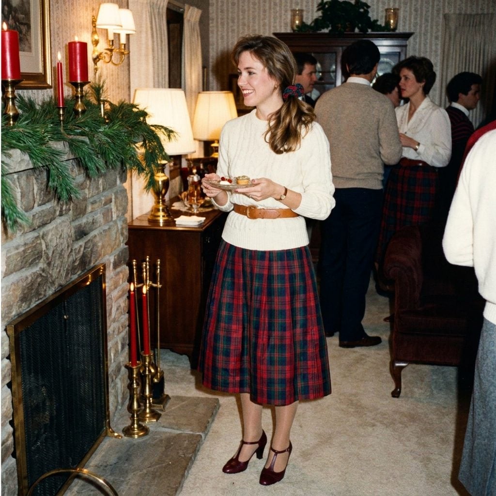 1988: The Plaid Taffeta Holiday Skirt With the Box Pleats
