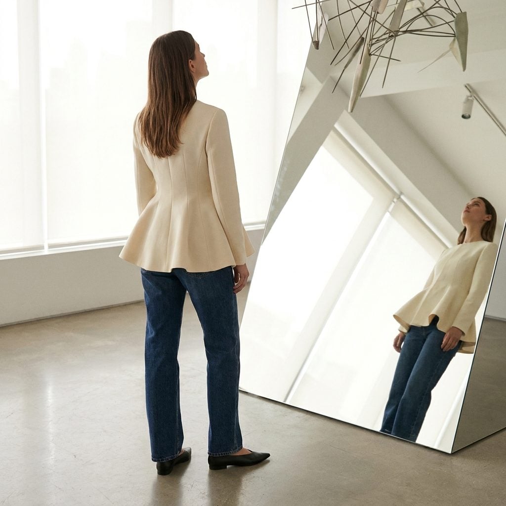 Combined With a Peplum Top and Pointed Flats