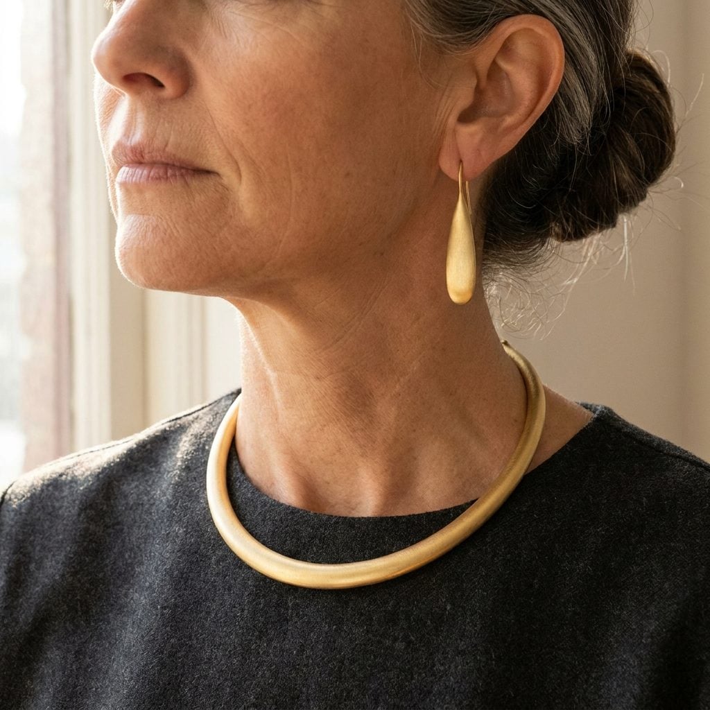 37. Earrings and a Necklace Fighting for the Same Two Inches of Space