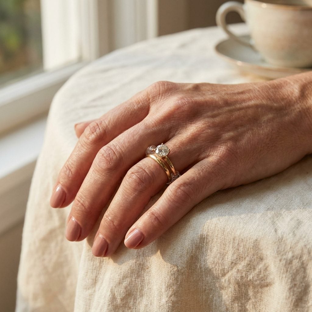 39. Wearing a Ring Guard or Sizer That Peeks Out Beside the Band