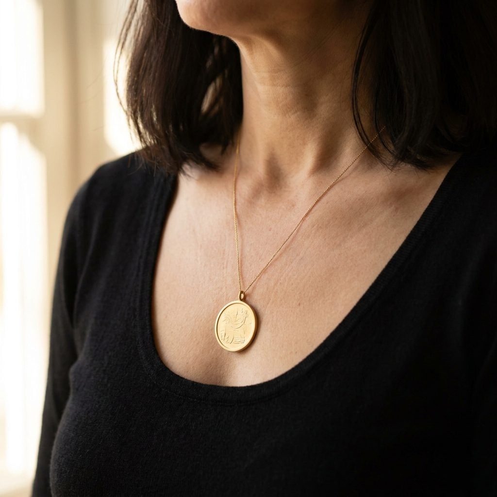 43. A Pendant Threaded on a Chain Two Gauges Too Thin