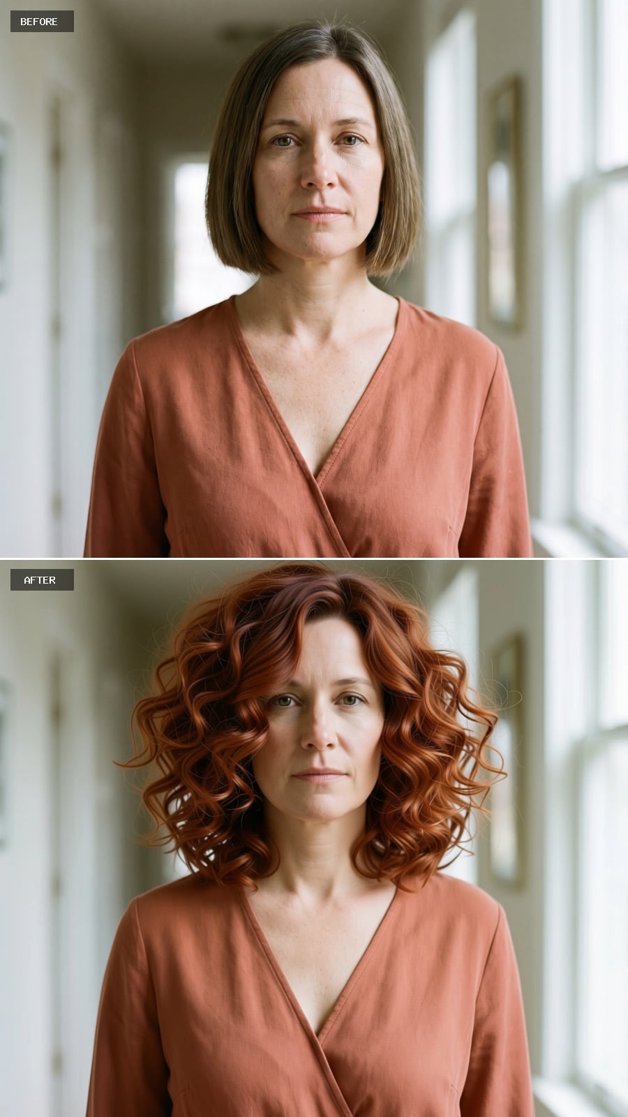 Copper Curls and Actual Volume, Because the Bob Wasn't Doing Either