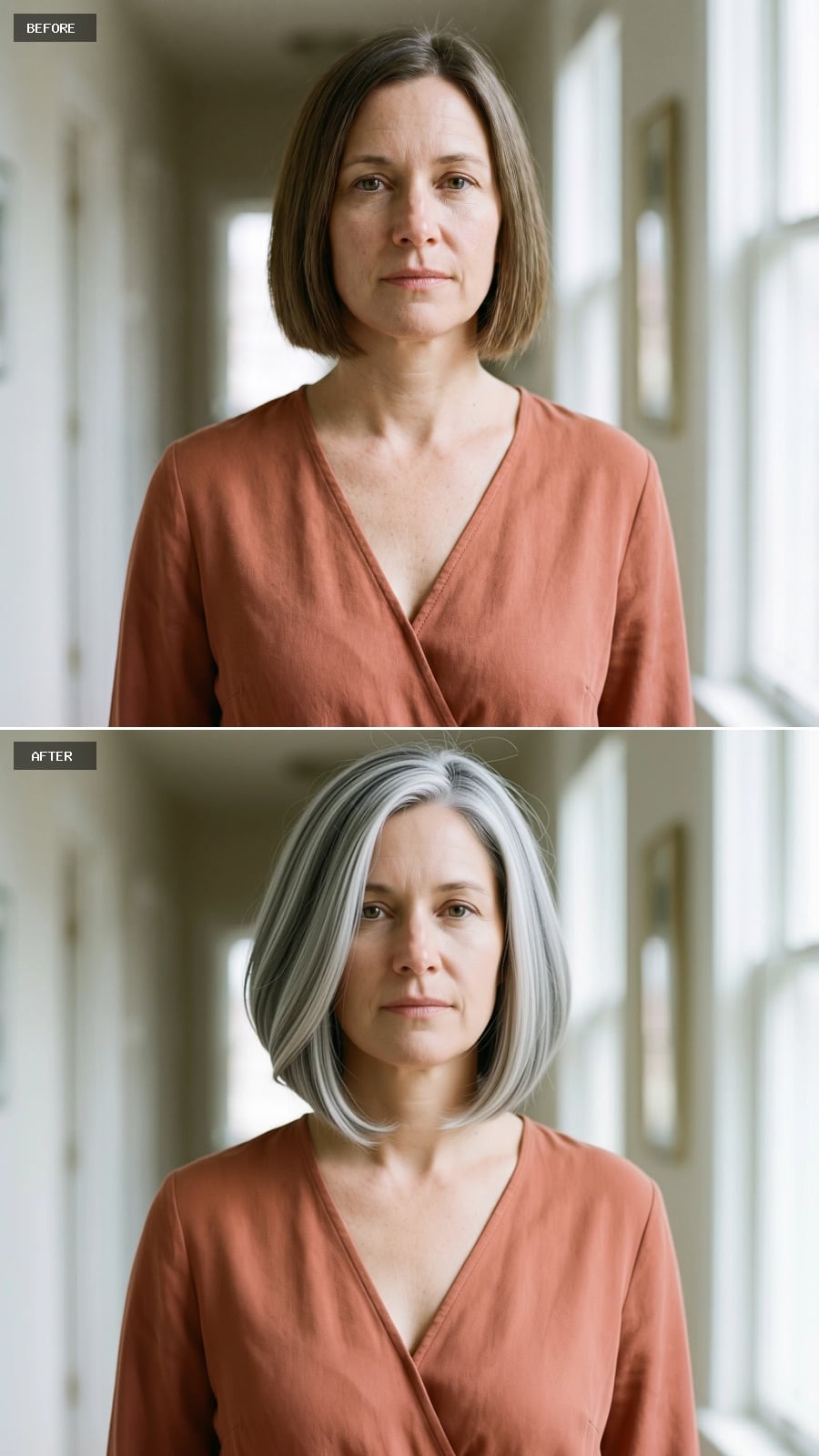 Gray and White Pieces Through a Bob That Now Has a Reason to Exist