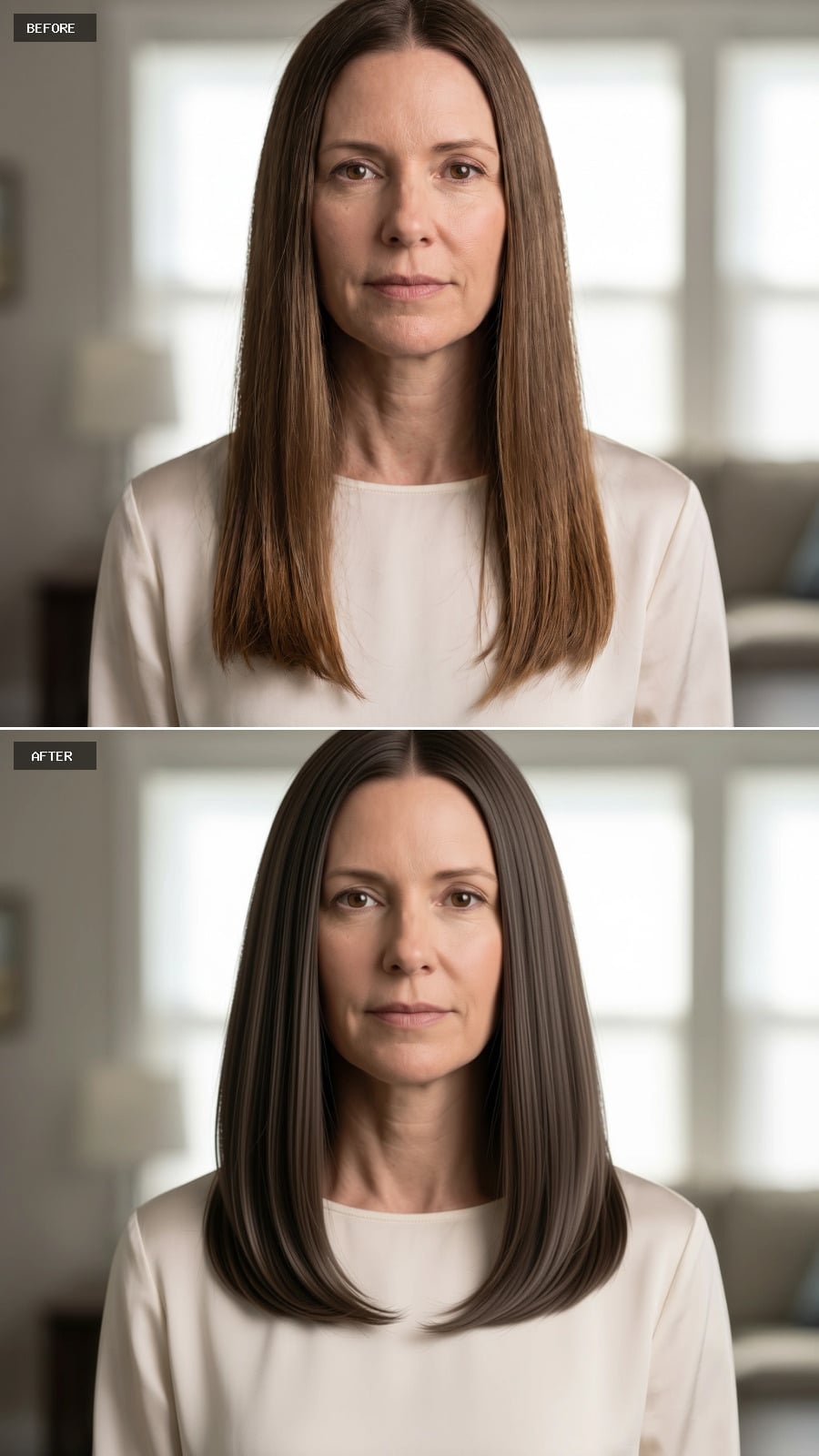Shorter, Darker, and Suddenly Her Face Has Room to Breathe