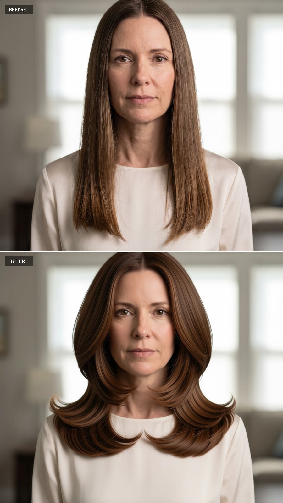 Voluminous Layers That Curl Under at the Ends Like They Mean It
