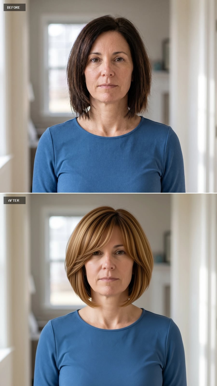 Blonde and Caramel Layered Into a Bob That Finally Stopped Playing It Safe