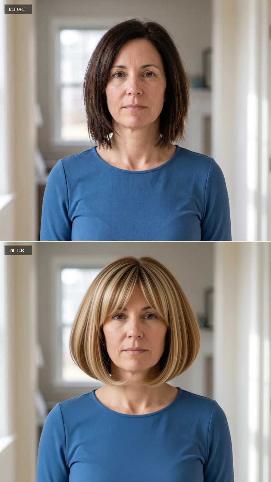 Blonde Bob with Fringe and the Color Placement That Does the Heavy Lifting