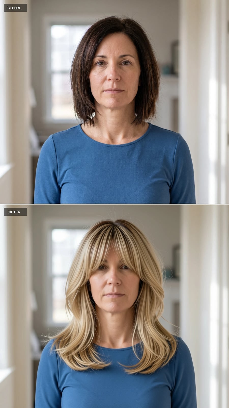 Blonde Lengths with Bangs That Finally Gave Her Bob a Reason to Grow
