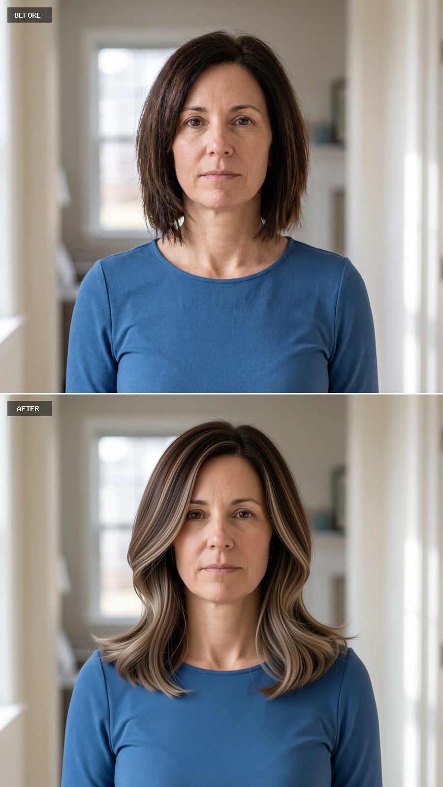Brunette-to-Balayage Length That Grew Out and Got Interesting