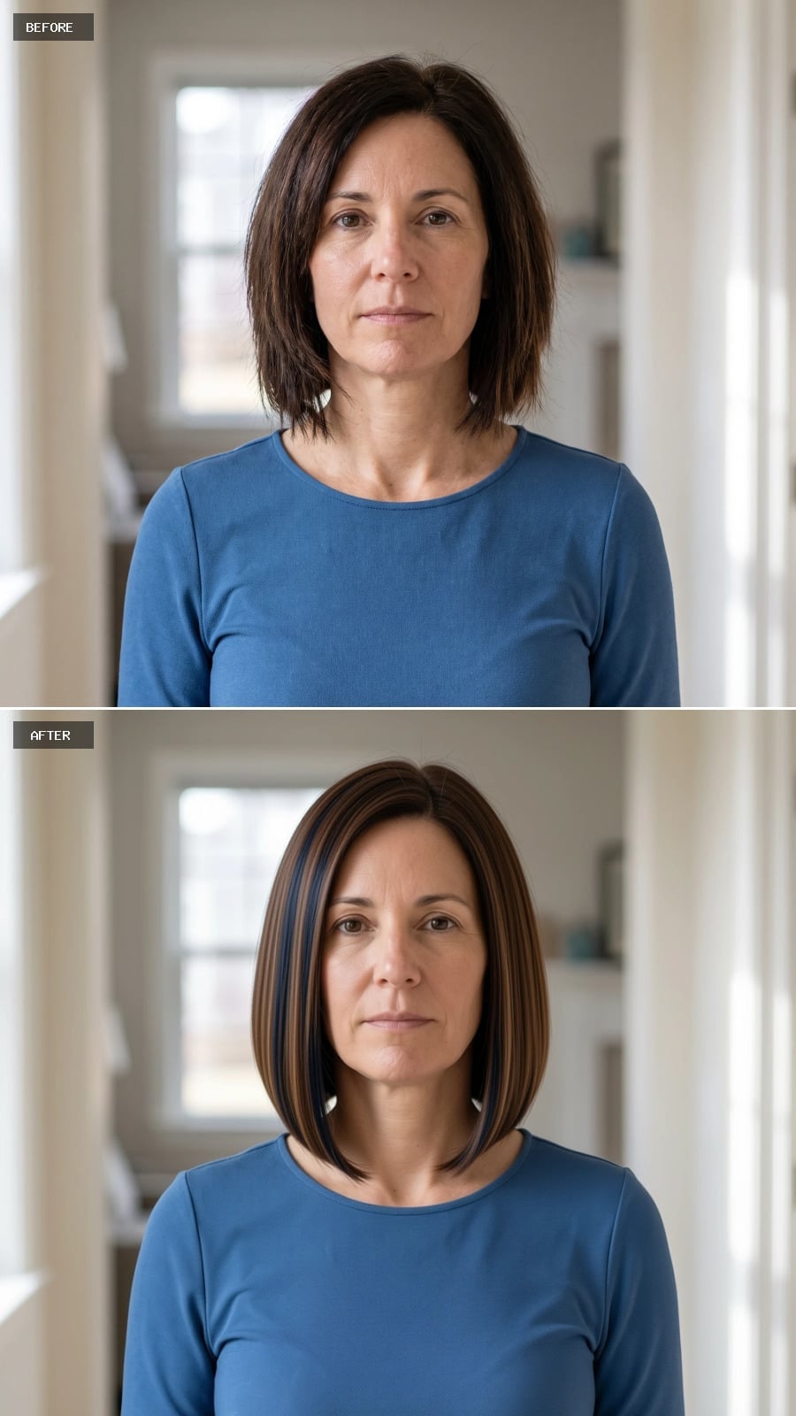 Chocolate Brown Bob with Face-Framing Highlights That Finally Look Intentional