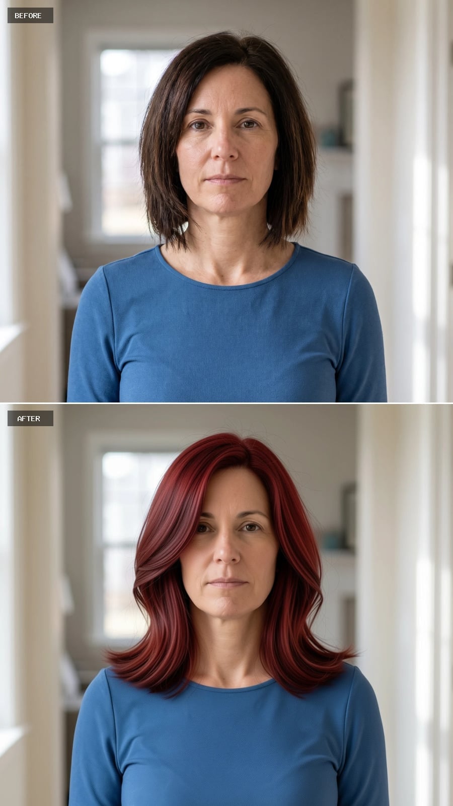 Deep Red Length on a Bob Base That Earned Every Inch of Volume