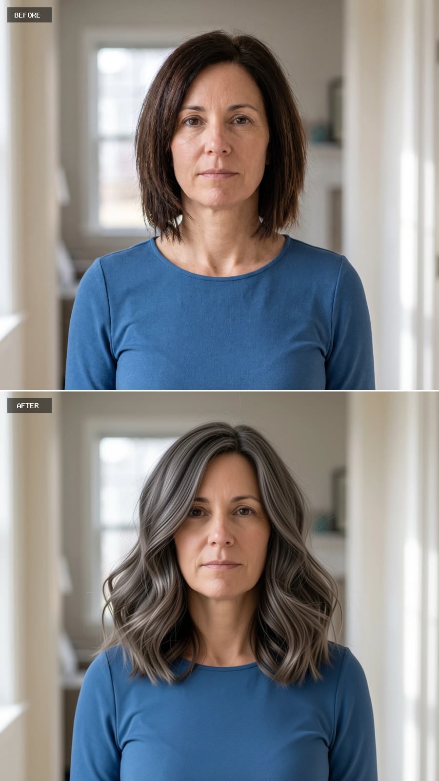 Gray-Silver Waves That Grew Out Long Enough to Finally Mean Something