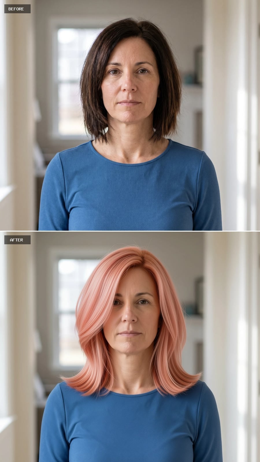 Peach-Pink Length on a Bob Base That Stopped Playing It Safe