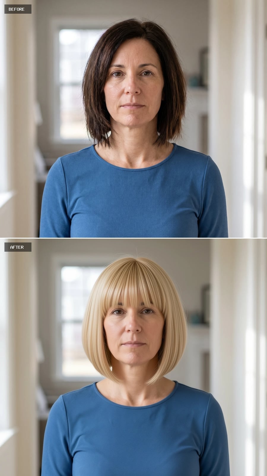 Platinum Bob with Fringe: The Cut That Stopped Her from Hiding