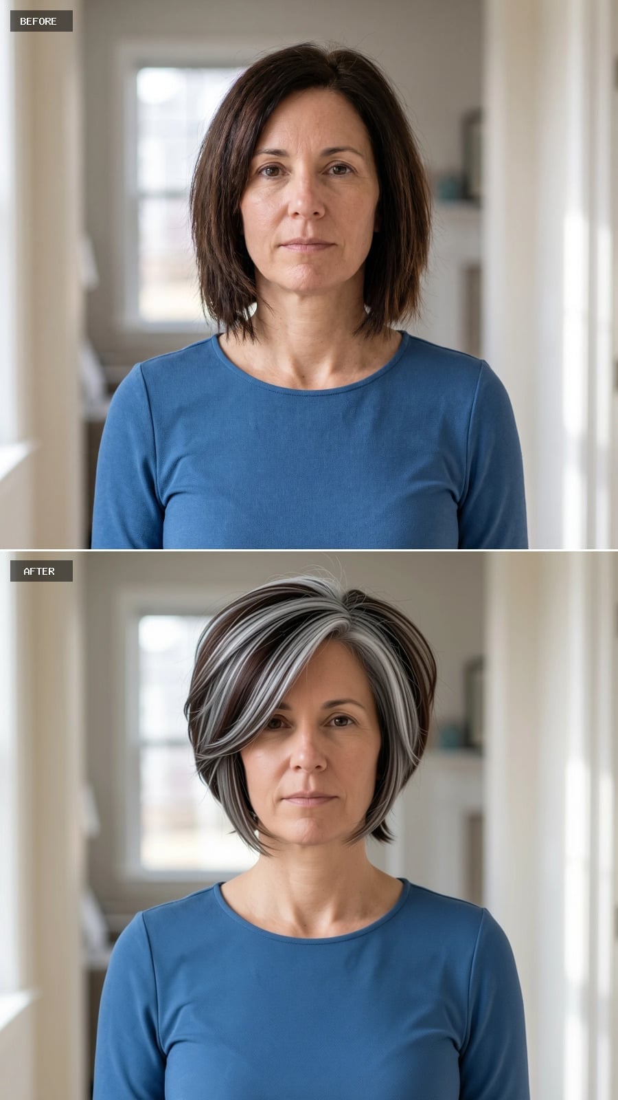 Salt-and-Pepper Streaks, Sculpted Bob, Zero Apologies