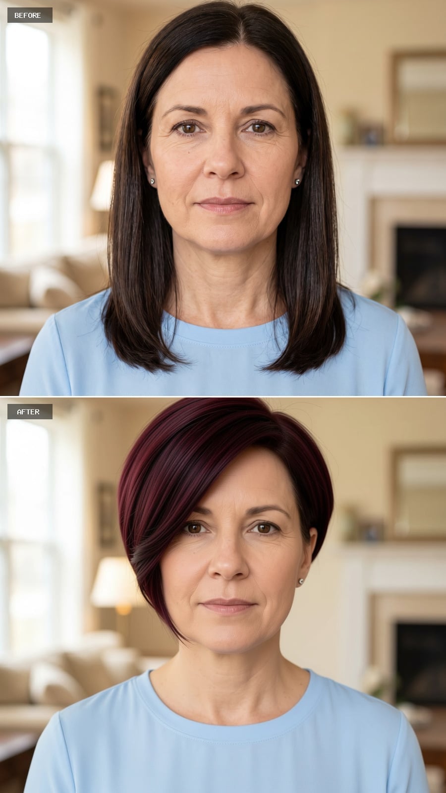 Burgundy Pixie-Bob With a Side Sweep That Puts the Jaw Question to Rest