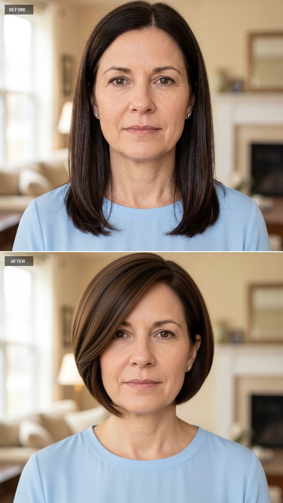 Soft Jawline, Sharp Bob: How a Side-Swept Angle Does the Defining