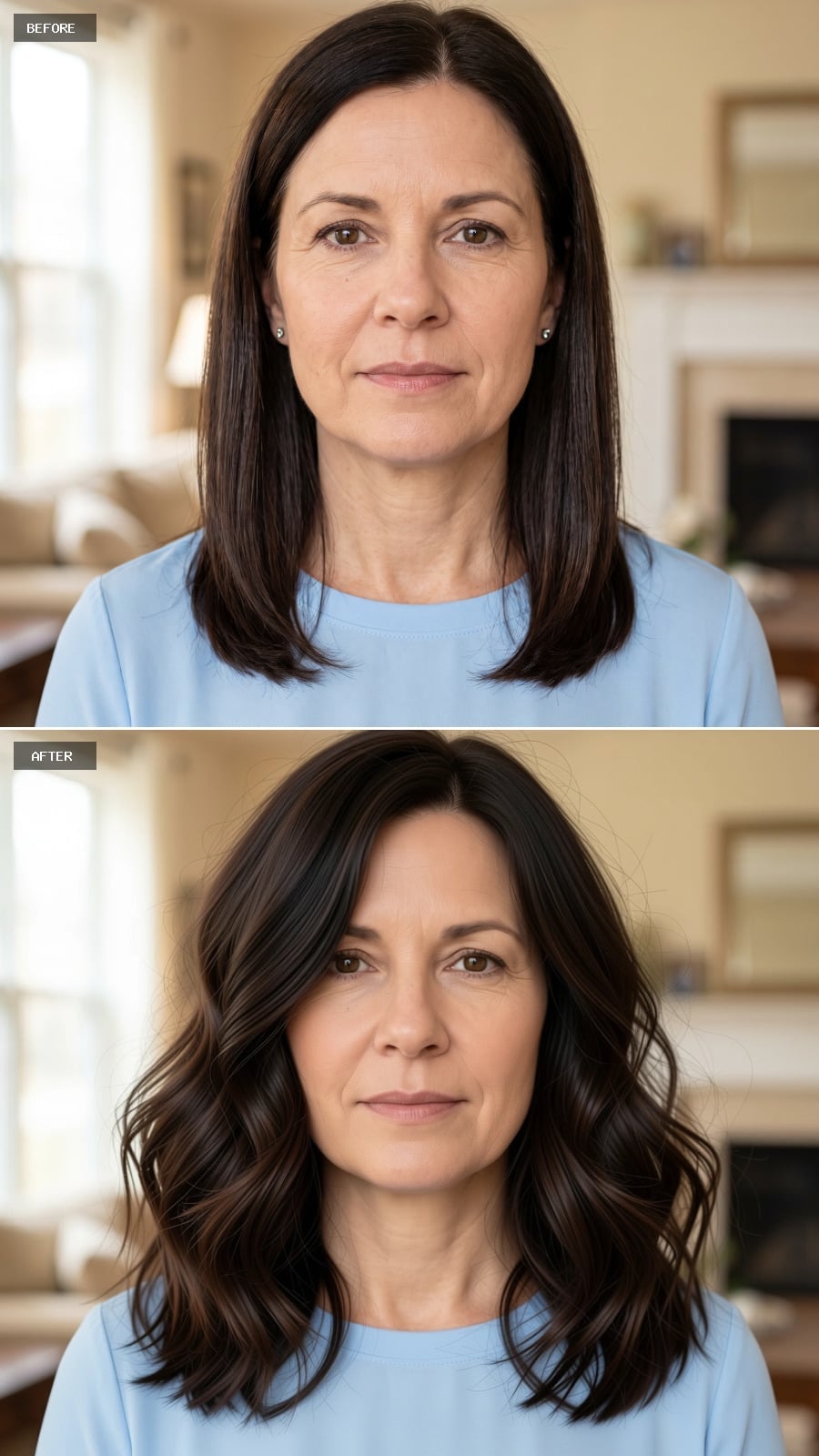 Voluminous Waves With a Side Part That Redraws the Face's Lower Half