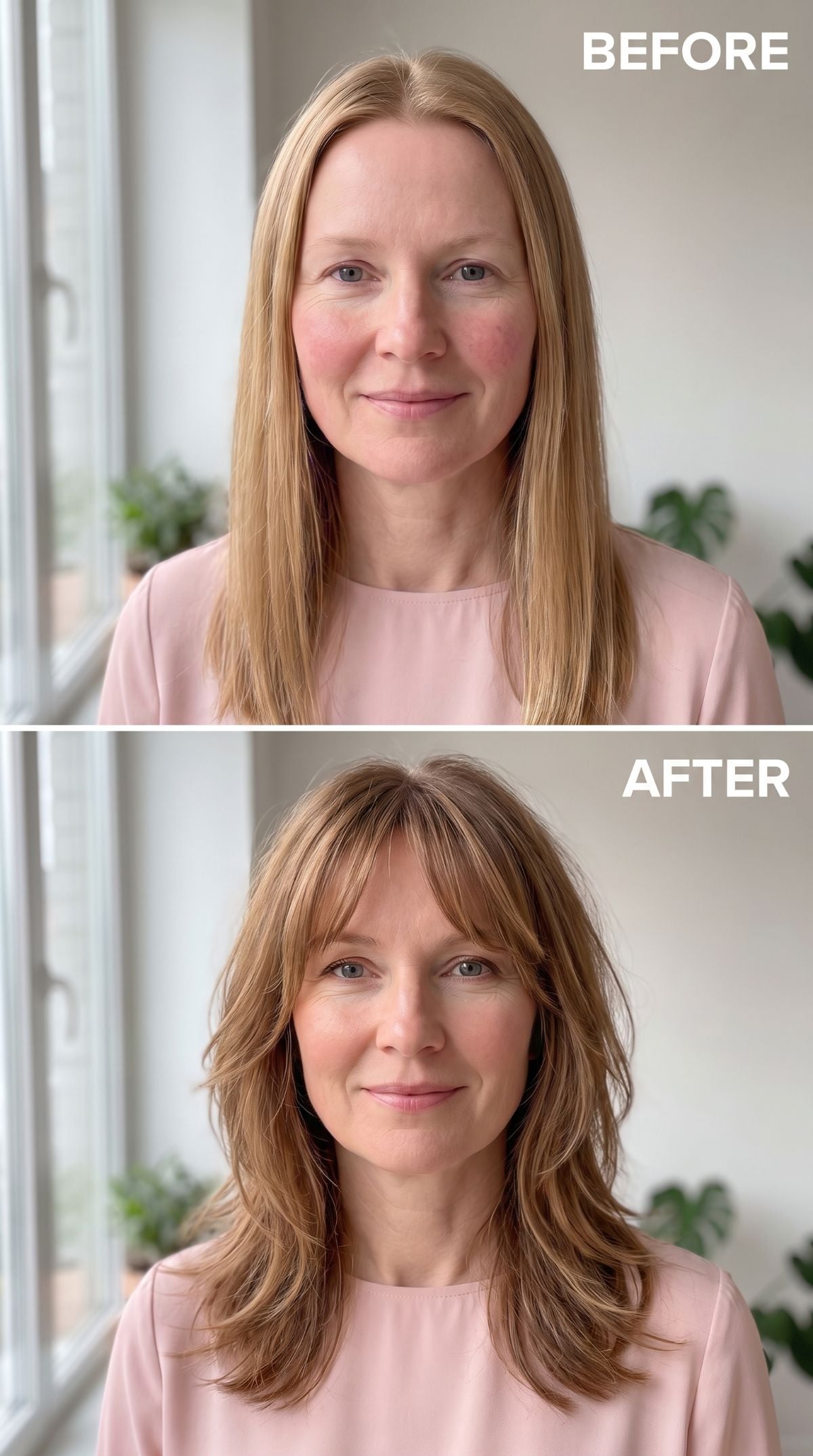 Curtain Bangs and Waves Did More for Her Neck Than Any Neckline Ever Could