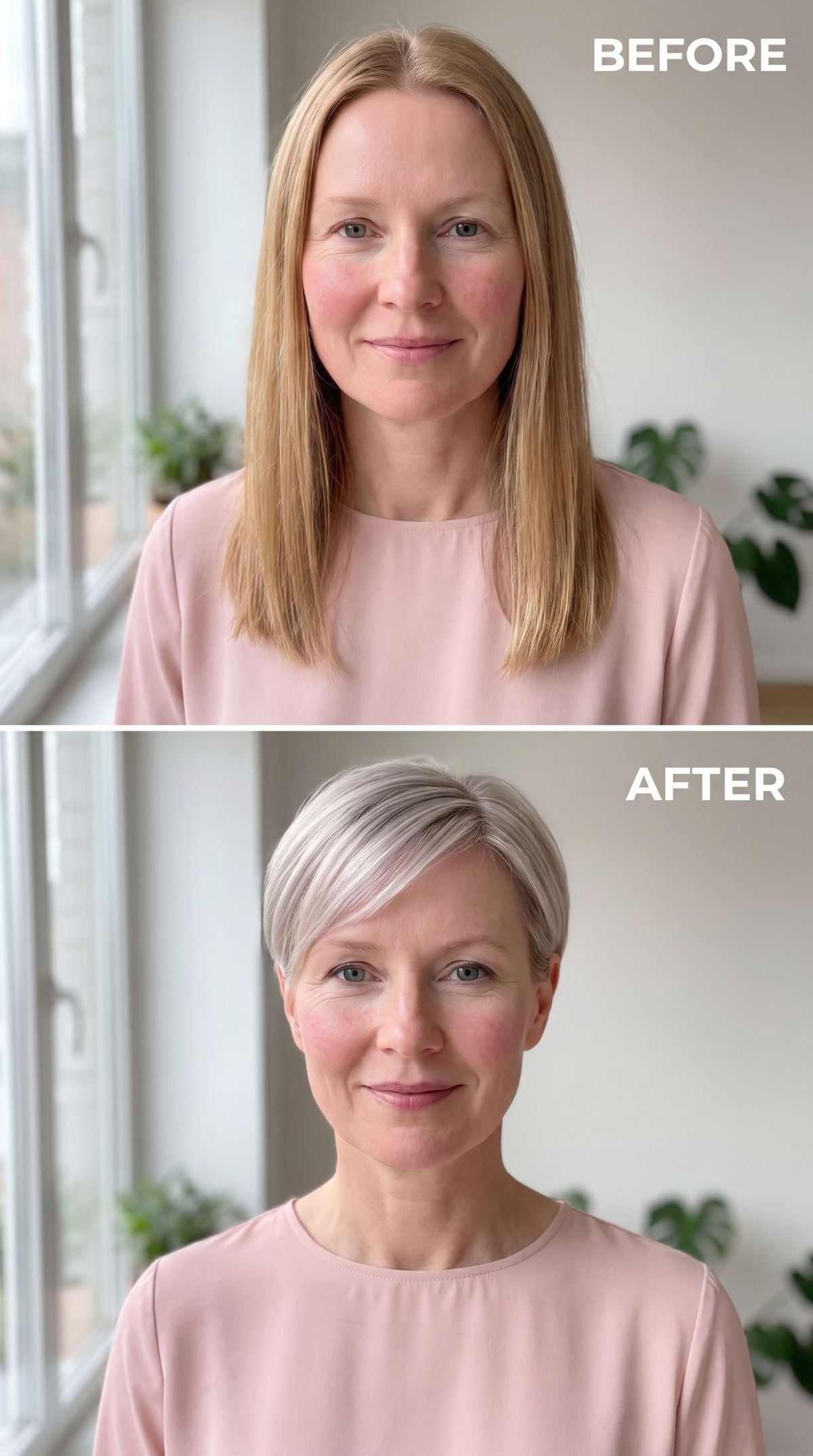 Silver Pixie Did More for Her Neck in One Cut Than Long Blonde Did in Years