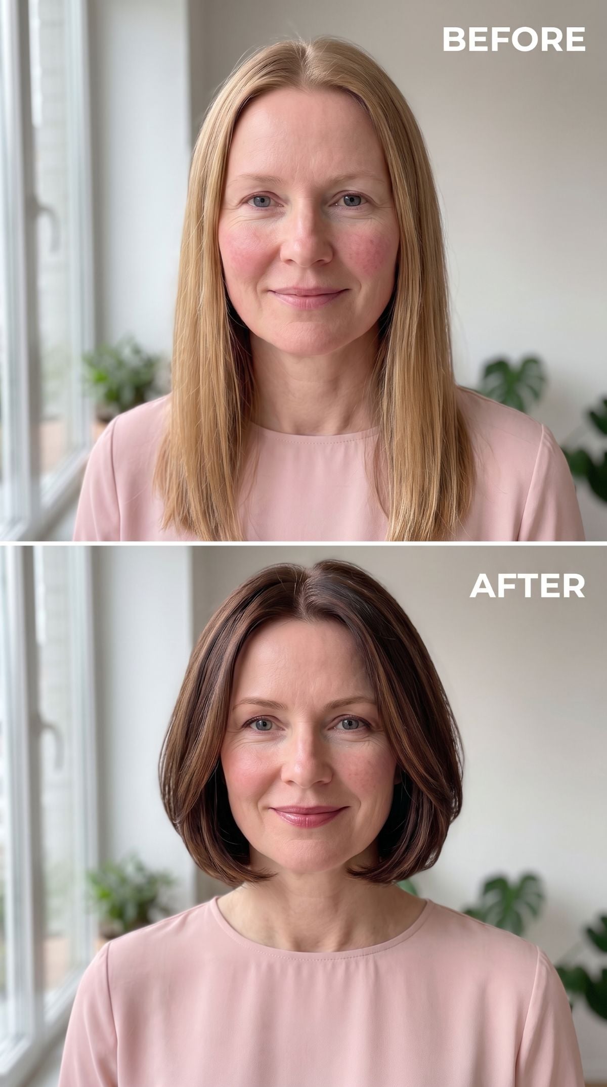 Straight and Blonde Was Pulling Her Face Down. Dark and Bob Fixed It.