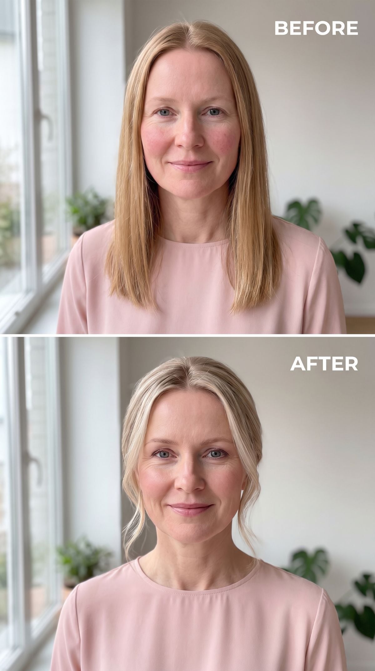 Straight Down to Swept Up, and Suddenly Her Jawline Has an Opinion
