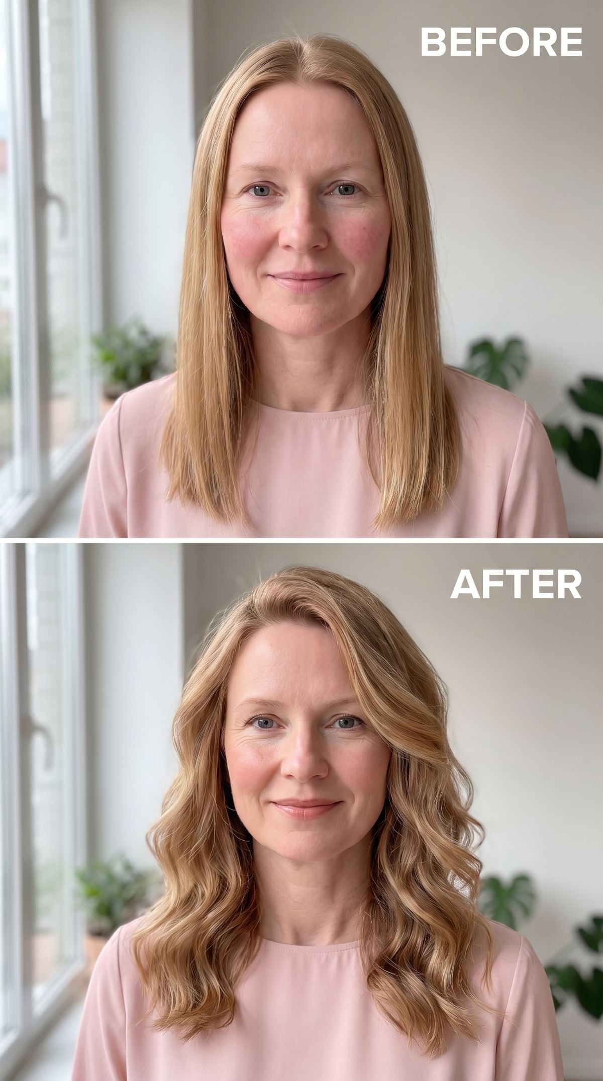 Straight Hair Was Quietly Shrinking Her Face. Waves Fixed It.