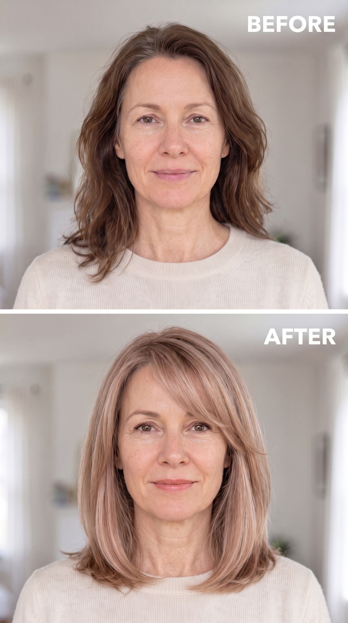 Ash-blonde collarbone lob with soft internal layers