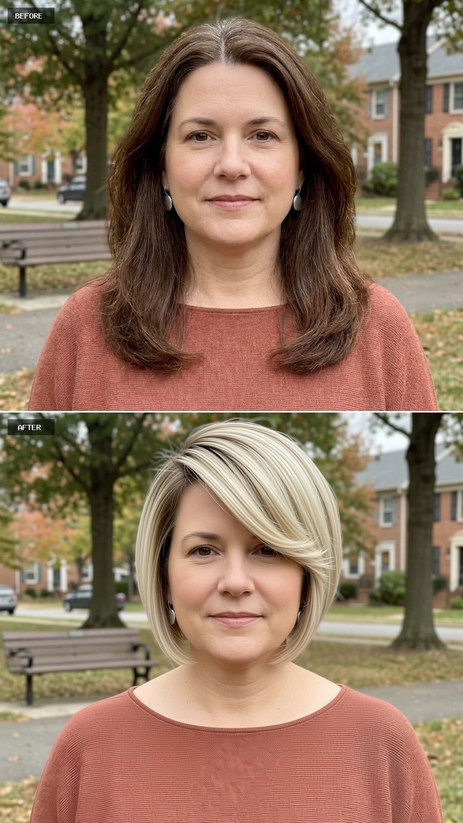 Blonde Bob Cut Short Enough to Show She Means It