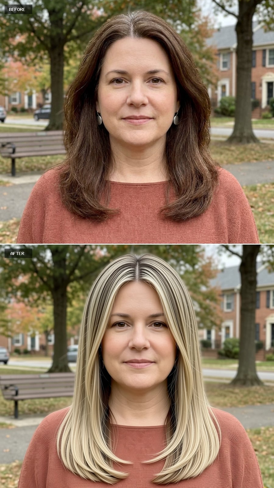 Bold Blonde Face-Framing That Makes Dark Roots Look Like a Decision