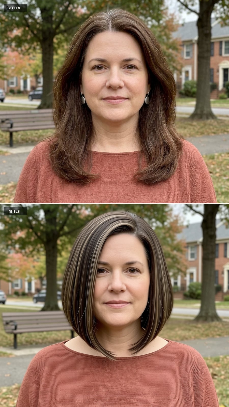 Dark Brown Highlights That Quietly Narrow a Face Without Asking Permission