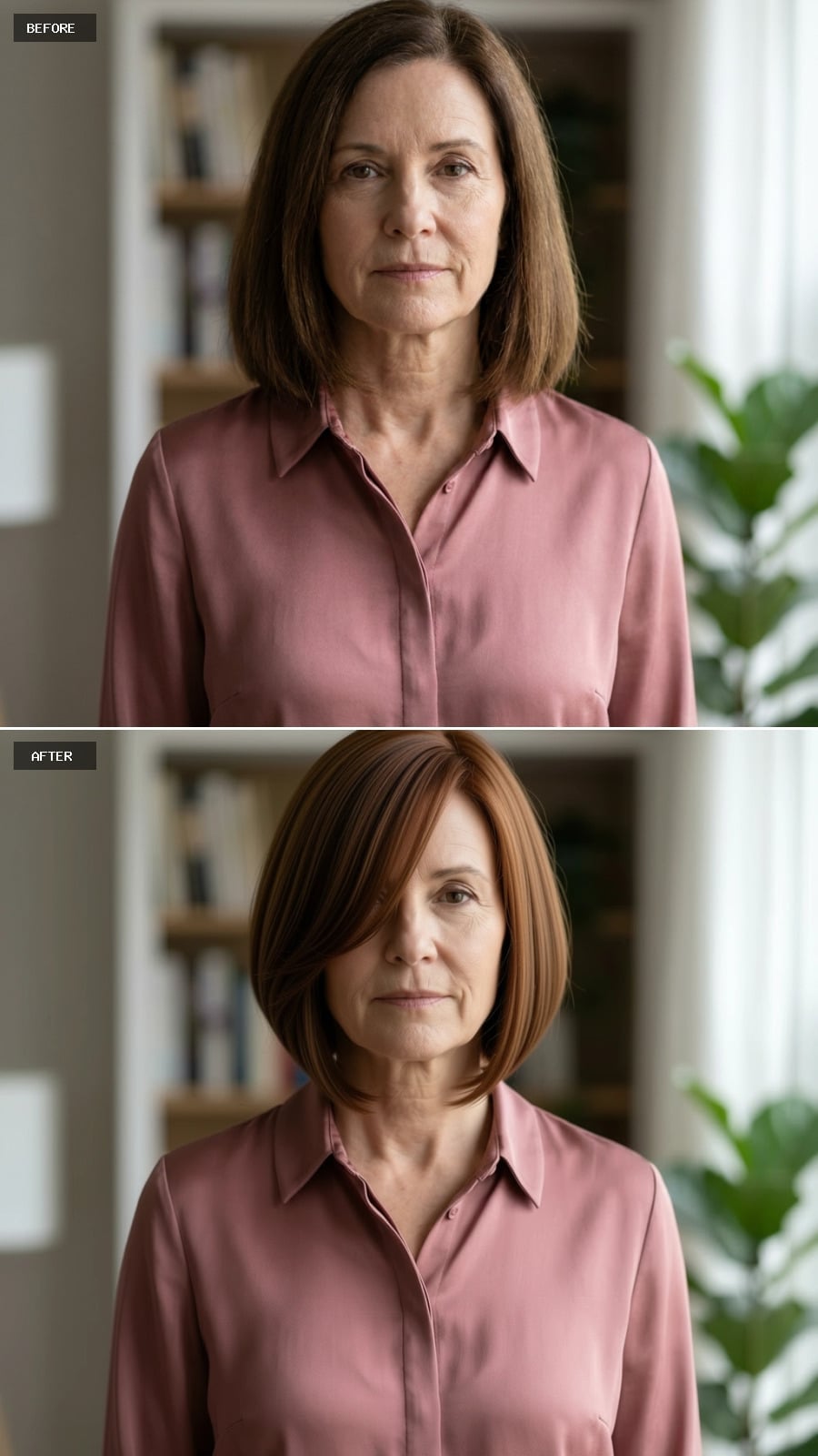 Auburn Bob, Cut Short and Swept to One Side With Real Conviction