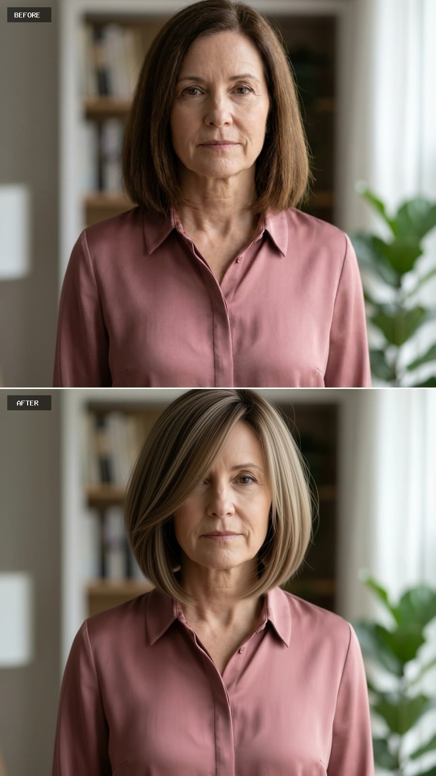 Blonde, Bob-Length, and Angled Precisely Where It Counts