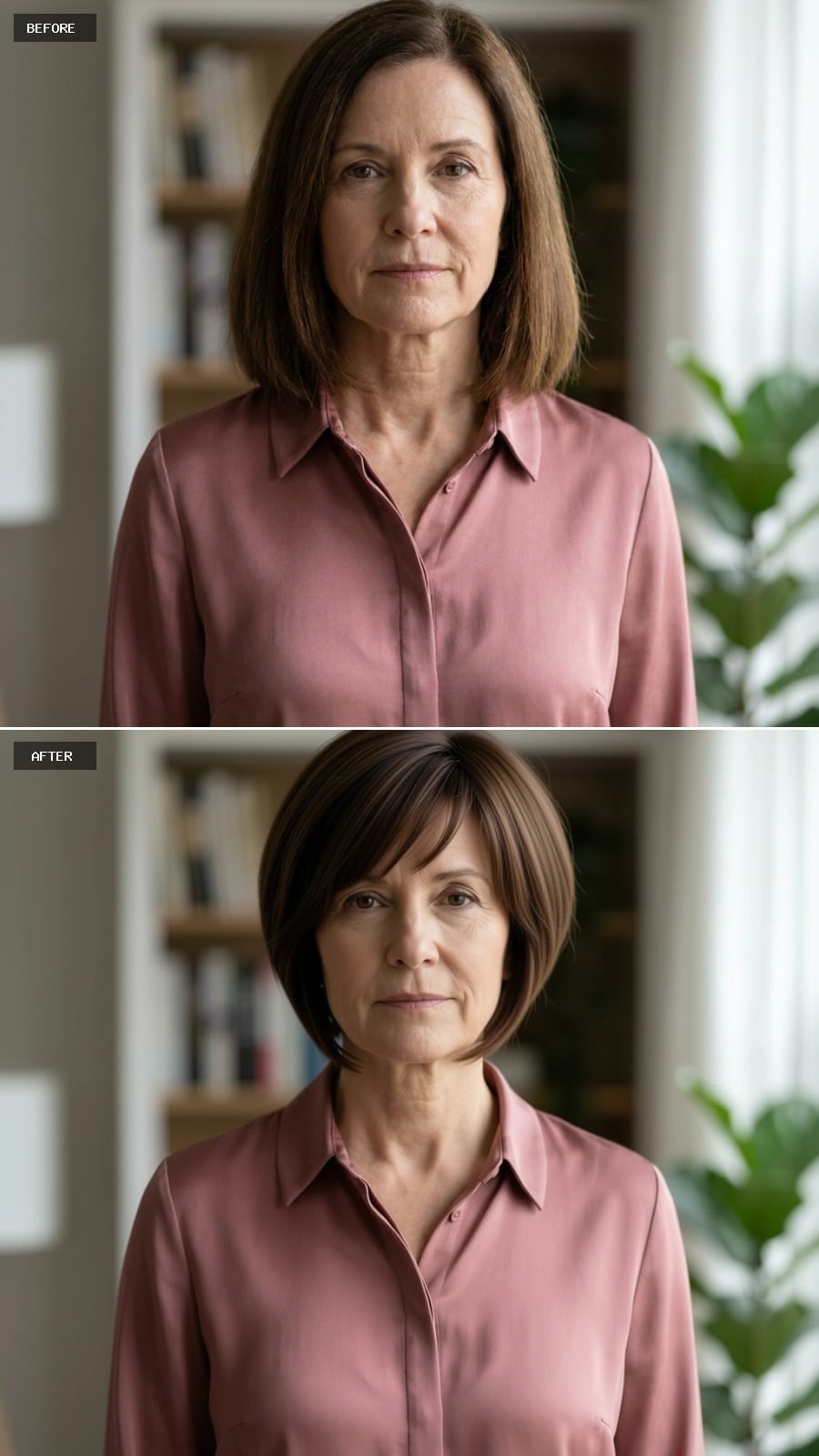 Brunette, Bob-Cut With a Fringe, and Shorter Than Anyone Expected Her to Go