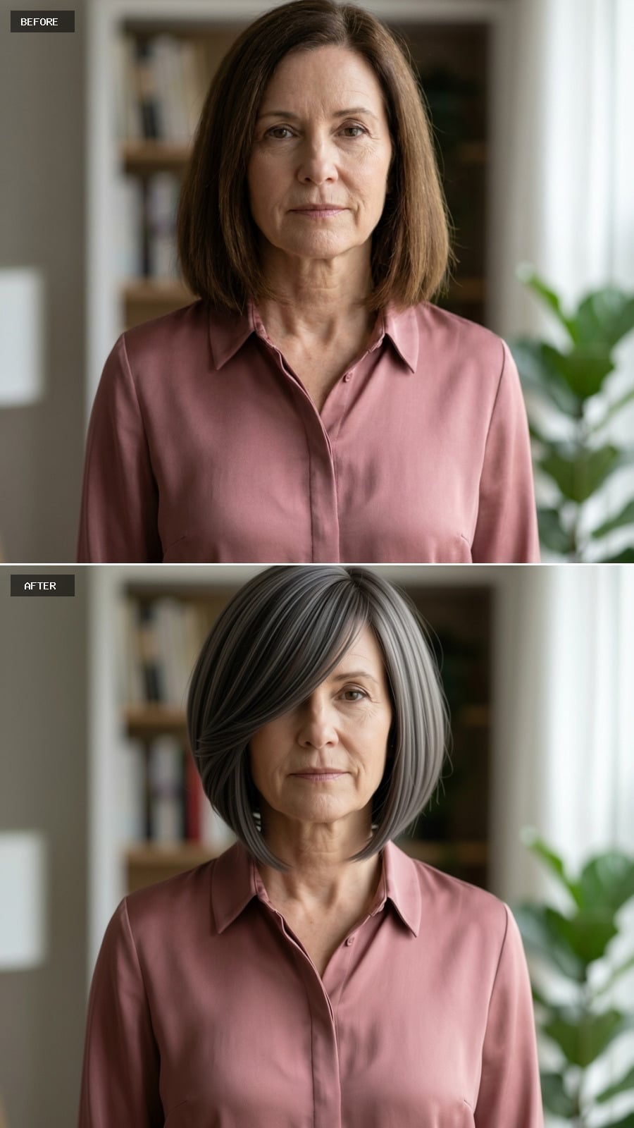 Gray, Bob-Cut, and Parted Like She Had Something to Prove