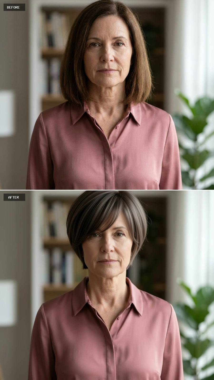 Salt-and-Pepper, Cut Short, and Swept With the Kind of Line That Does Its Own Talking
