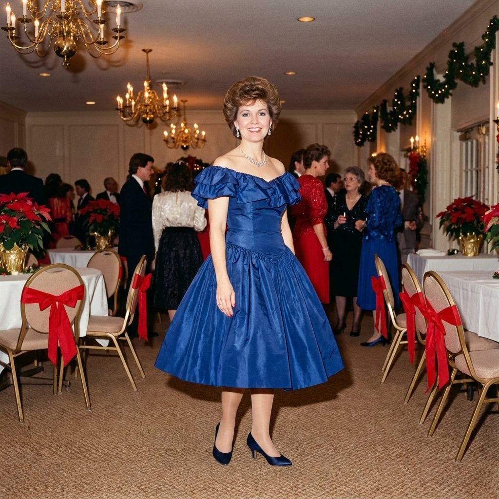 9. 1984, The Sapphire Taffeta Cocktail Dress